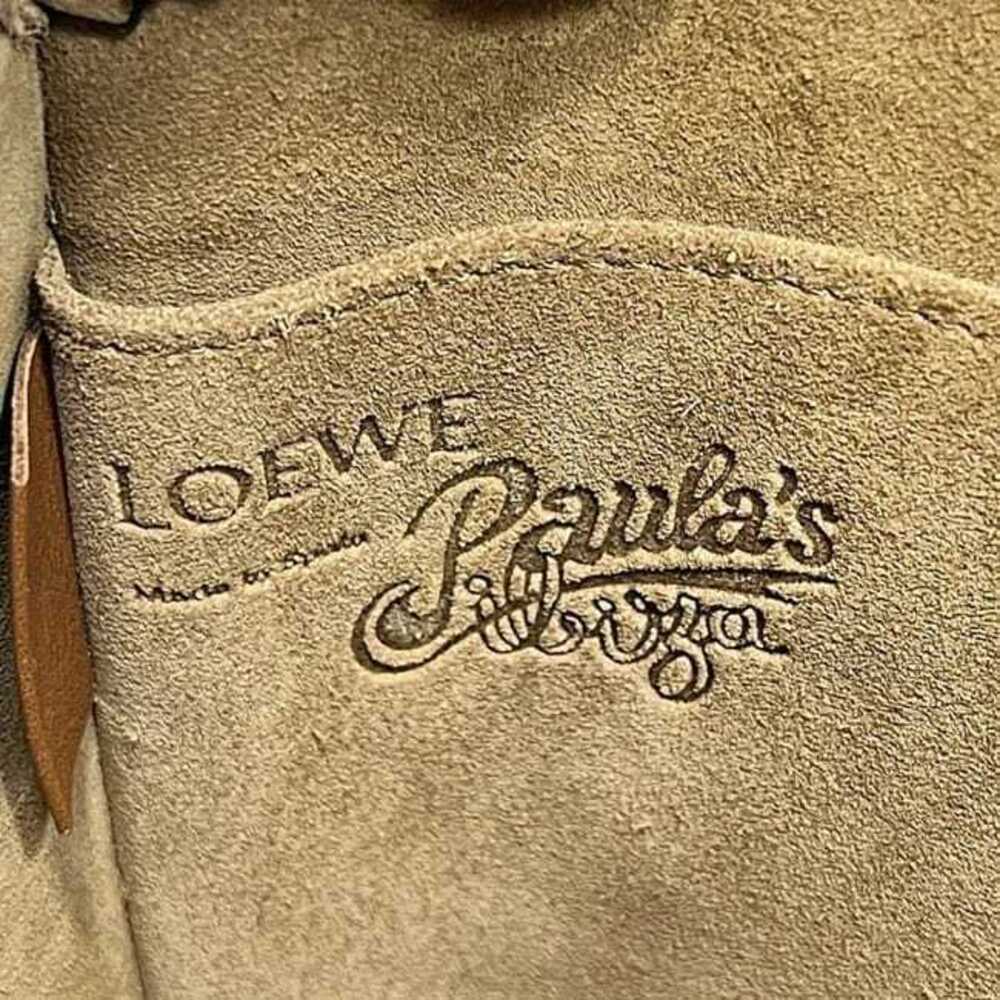 Loewe Shoulder Bag Gate Bucket Brown Paulas Ibiza Canvas Straw Tan Leather - Picture 4 of 10